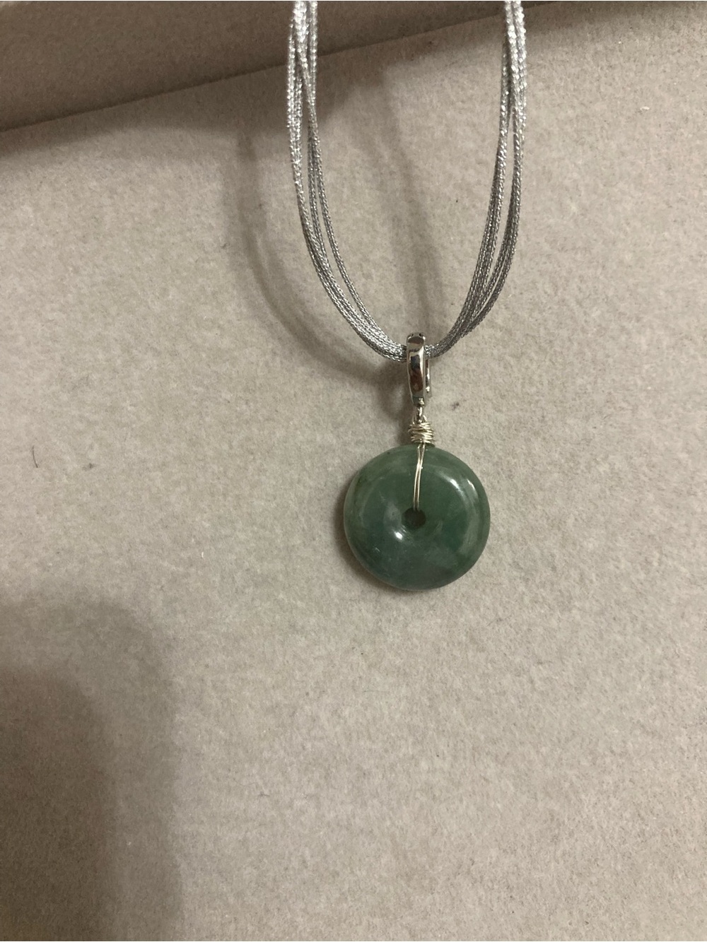 Genuine Natural grade A Jadeite Green Donut Pendant - Picture 6 of 6
